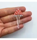 Mushroom Charm, Colored Stainless Steel Mushroom Legs Charm, Mushroom Pendant, Laser Cut Jewelry Making Supplies PTD-1036