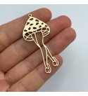 Raw Brass Mushroom Charm, Mushroom Pendant, Mushroom Lady Charm, Brass Earrings Charms, Laser Cut Jewelry Making Supplies RW-1523