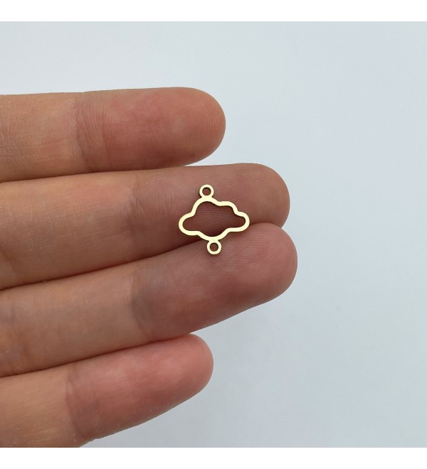 Raw Brass Cloud Charm, Cloud Connector, Brass Connectors, Tiny Cloud Earring Charm, Brass Jewelry Supplies, Laser Cut Charms RW-1529