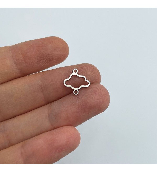 Stainless Steel Cloud Charm, Cloud Connector, Steel Connectors, Tiny Cloud Earring Charm, Jewelry Supplies, Laser Cut Charms STL-3529