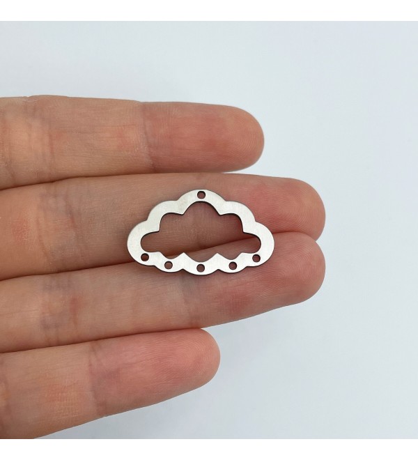 Stainless Steel Cloud Charm, Steel Connectors, Cloud Pendant, Earring Charms, DIY Jewelry, Laser Cut Jewelry Making Supplies STL-3535