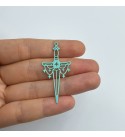 Sword Charm, Sword Pendant, Colored Steel Knife Charm, Brass Charms Earring Findings, Halloween Charms, Laser Cut Jewelry PTD-1355