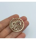 Raw Brass Round Sun Charm, Brass Sun Pendant, Brass Earrings Findings, Brass Connectors, Laser Cut Jewelry Making Supplies RW-1542