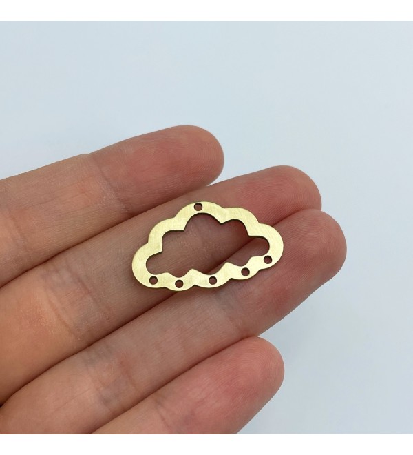 Raw Brass Cloud Charm, Brass Connectors, Cloud Pendant, Brass Earring Charms, DIY Jewelry, Laser Cut Jewelry Making Supplies RW-1535