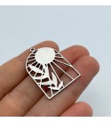 Stainless Steel Sun Charm, Domed Sun Charm, Sun Pendant, Steel Findings, Steel Connectors, Laser Cut Jewelry Making Supplies STL-3544