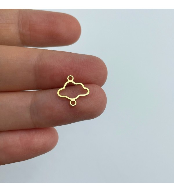 24K Gold Plated Cloud Charm, Cloud Connector, Brass Connectors, Tiny Cloud Earring Charm, Jewelry Supplies, Laser Cut Charms GLD-1529