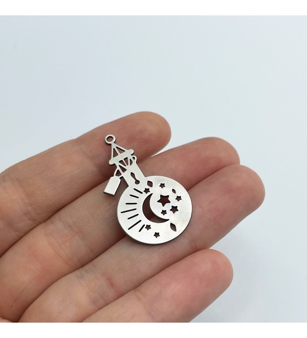 Stainless Steel Magic Bottle Charm, Mystical Witchcraft Witchy Celestial Charm, DIY Charms Findings Laser Cut Jewelry Supplies STL-3561