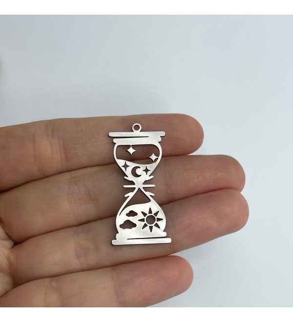 Stainless Steel Hourglass Charm, Steel Pendants Jewelry Making, Steel Earrings Charms, Laser Cut Jewelry Making Supplies STL-3577