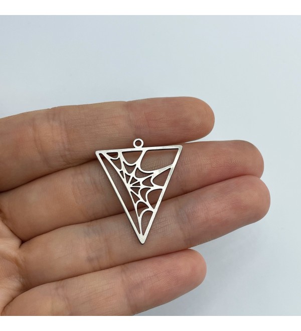 Stainless Steel Spider Web Charm, Spider Web Pendant, Halloween Charms, Earring Charms, Laser Cut Jewelry Making Supplies STL-3571