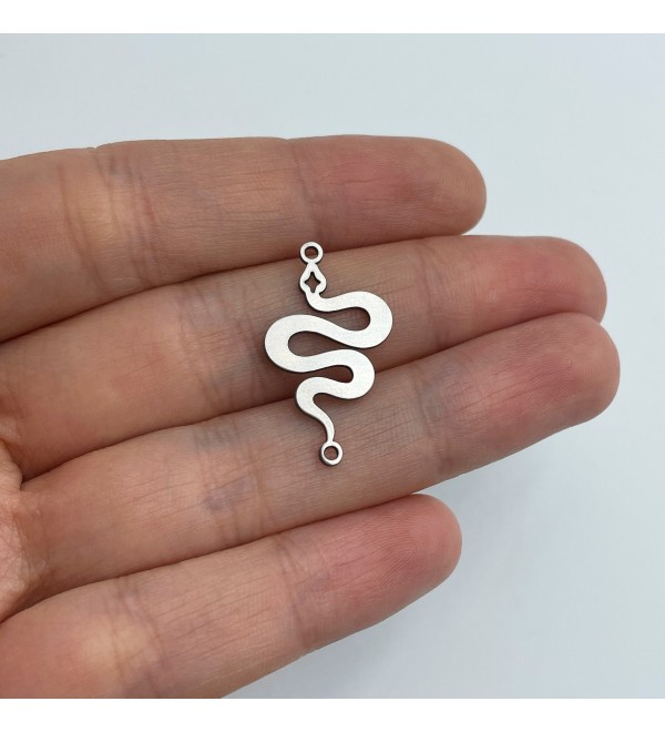 Stainless Steel Snake Charm, Steel Charms, Snake Pendant, Earring Charms, Serpent Charm, Laser Cut Jewelry Making Supplies STL-3582