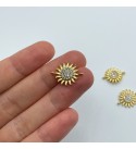 24K Shiny Gold Plated Sun Charm, CZ Micro Pave Sun Charm, Zirconia Charm, Sun Earring Charm, Cubic Zirconia Sun Charms CZ-1001