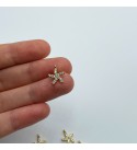 24k Shiny Gold Star Charm, CZ Micro Pave Star Charm, Zirconia Charms, Necklace Charms, Star Earrings, Gold Plated Findings CZ-1012