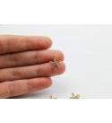 24k Shiny Gold Star Charm, CZ Micro Pave Star Charm, Zirconia Charms, Necklace Charms, Star Earrings, Gold Plated Findings CZ-1012