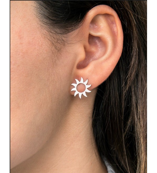 1 Pair Stainless Steel Sun Earrings, Sun Stud Earrings, Simple Studs, Earring Findings, Tiny Sun Studs Earrings Post Jewelry Supplies STL-3652