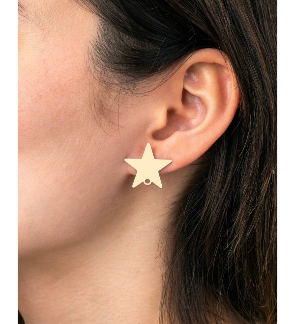 1 Pair Raw Brass Star Earring, Star Stud Earrings, Brass Earring Stud, Brass Jewelry Supplies for Jewelry Making, Brass Earrings RW-1494