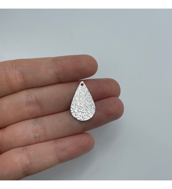 Steel Teardrop Charm, Hammered Stainless Steel Earring Charms, Laser Cut Stainless Steel Jewelry Making Supplies HS-1777