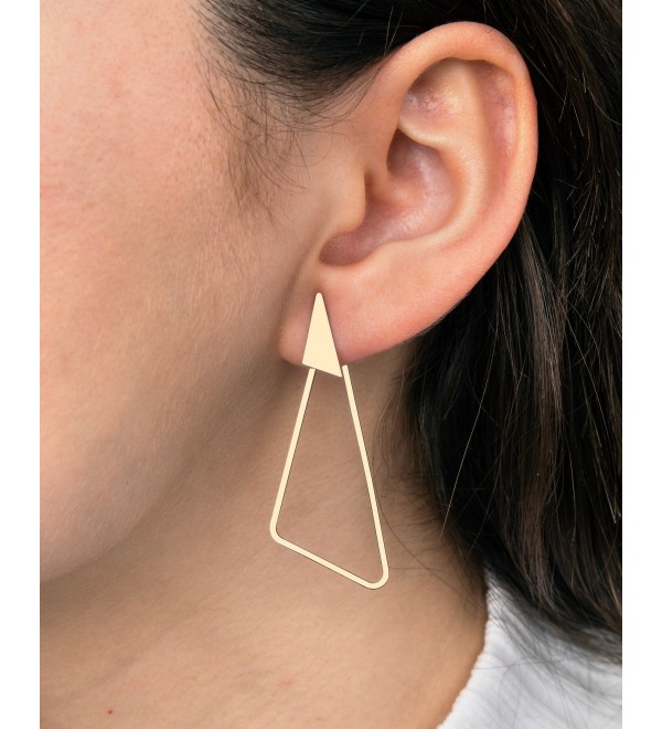 1 Pair Raw Brass Large Triangle Earrings, Triangle Stud Earrings, Raw Brass Stud Earrings, Laser Cut Brass Earrings Findings RW-1692