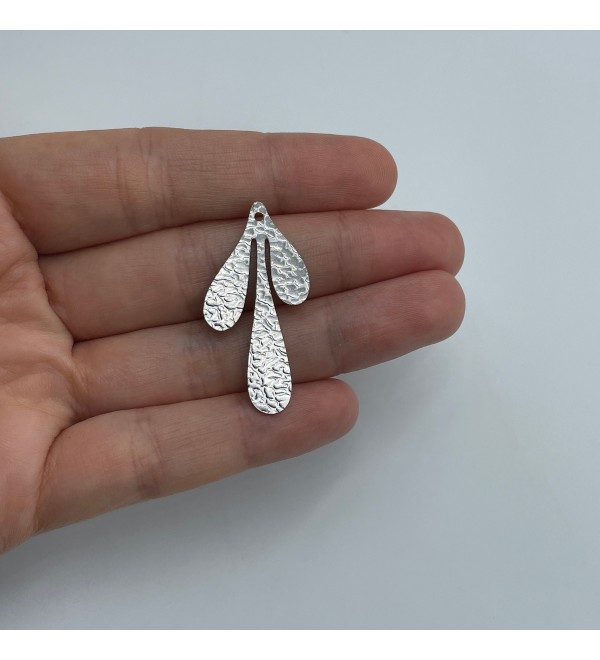 Stainless Steel Leaf Charm, Hammered Steel Earring Charms, DIY Jewelry Making Supplies, Laser Cut Earring Findings HS-1774