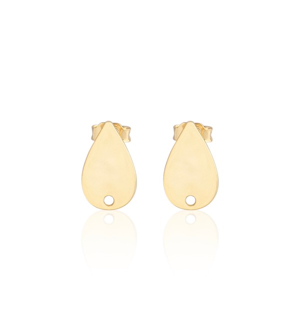 1 Pair Gold Plated Teardrop Earrings, Brass Drop Earring Post, Drop Stud, Earring Posts, Brass Stud Earrings, Laser Cut Jewelry Supplies GLD-1661