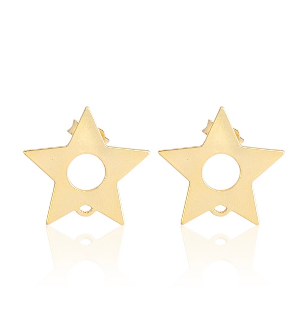 1 Pair Gold Plated Star Stud Earrings, Brass Star Earrings, Brass Earring Posts, Earring Components, Brass Jewelry Making Supplies GLD-1668