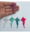 Mushroom Charm, Mushroom Legs Pendant, Colored Mushroom Charm, Pink Green Mushroom Charm, Laser Cut Jewelry Making Supplies P-1545