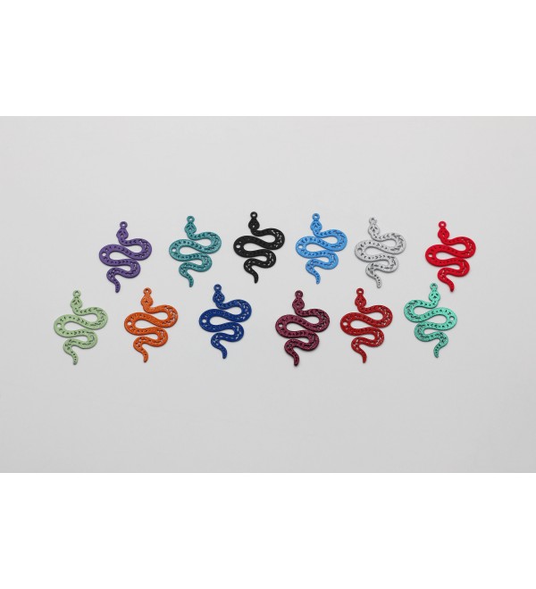 Snake Charm, Painted Stainless Steel Snake Charm, Colored Steel Charms for Jewelry Making, Laser Cut Jewelry Making Supplies P-1184