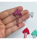 Mushroom Charm, Colored Mushroom Legs Charm Pendant, Painted Stainless Steel Mushroom Earrings Laser Cut Jewelry Making Supplies P-1341