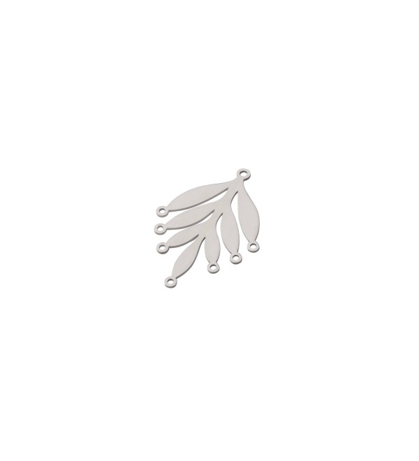 Stainless Steel Leaf Charm, Steel Earring Connectors, Laser Cut Pendants, Jewelry Accessories, Earring Components 24x34x0.8mm STL-3937