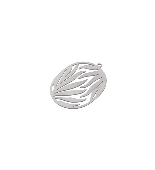 Stainless Steel Oval Leaf Charm, Steel Round Charm, Geometric Earring Charms, Laser Cut Jewelry Components 27x39x0.8mm STL-3944