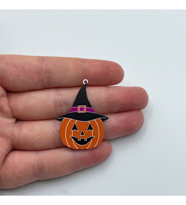 Stainless Steel Pumpkin Charm, Halloween Charms, Jack O Lantern Charm, Painted Brass Stainless Steel Charms, Pumpkin Pendant PTD-1052