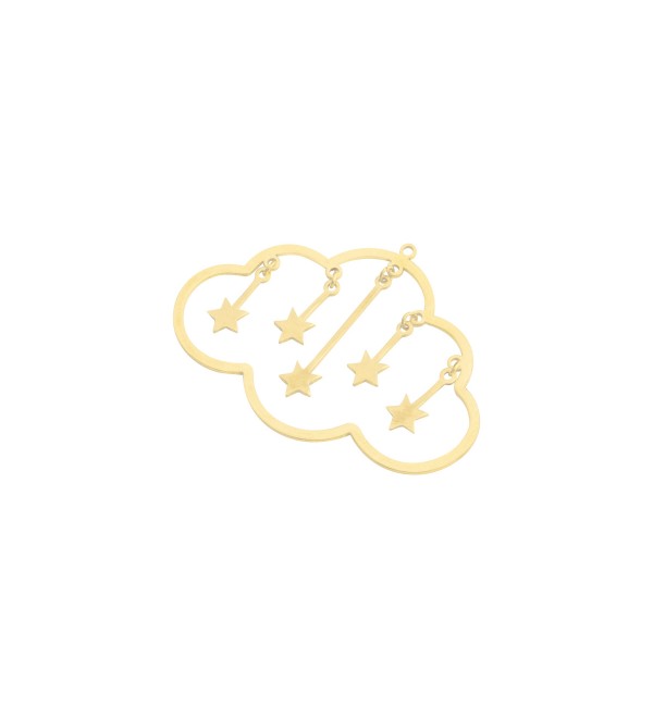 Raw Brass Cloud Earring Charm, Dangle Cloud and Stars Charm, Brass Earring Charms, Laser Cut Findings, Jewelry Making Supplies RW-1946