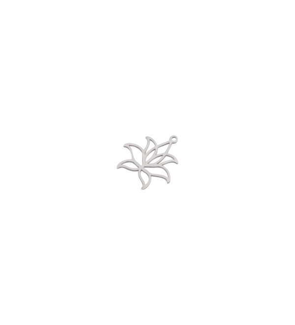 Stainless Steel Lotus Earring Charm, Laser Cut Flower Charm Pendant, Stainless Steel Jewelry Making Supplies 21x23x0.80mm STL-4029