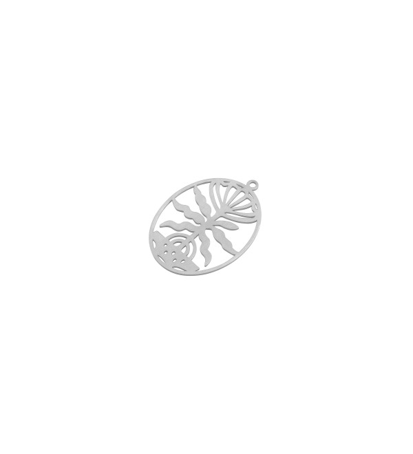 Stainless Steel Oval Leaf Charm, Tree Leaves Charm, Geometric Earring Charms, Laser Cut Steel Charms for Jewelry Making STL-4013