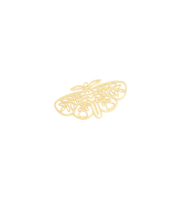 Brass Butterfly Charm, Leaf on Moth Charm, Raw Brass Necklace Earring Charms, Laser Cut Brass Jewelry Supplies RW-2015