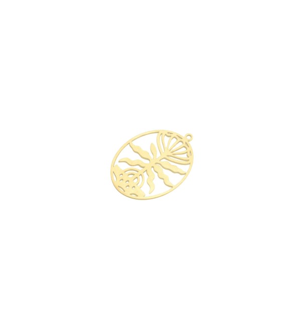 Raw Brass Round Leaf Charm, Tree Leaves Charm, Round Leaf Earring Charm, Laser Cut Brass Charms for Jewelry Making RW-2013