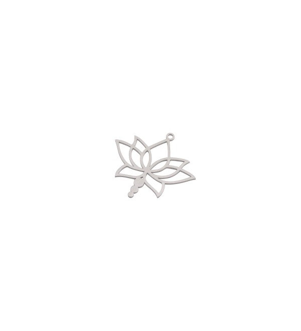 Stainless Steel Lotus Charms, Lotus Geometry Necklace Charms Steel Findings, Laser Cut Jewelry Making Supplies, Leaf Charm STL-4023