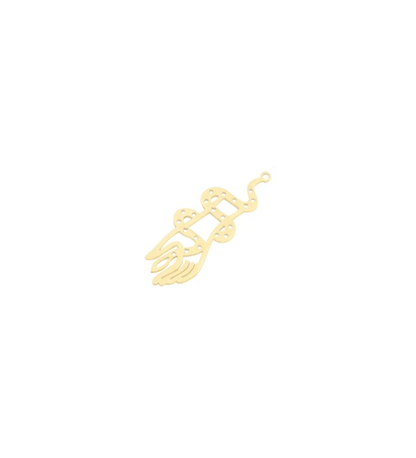 Raw Brass Snake Charm, Snake Wrapped Around Hand Charm, Brass Earring Charms, Laser Cut Findings, Brass Jewelry Making Supplies RW-2037