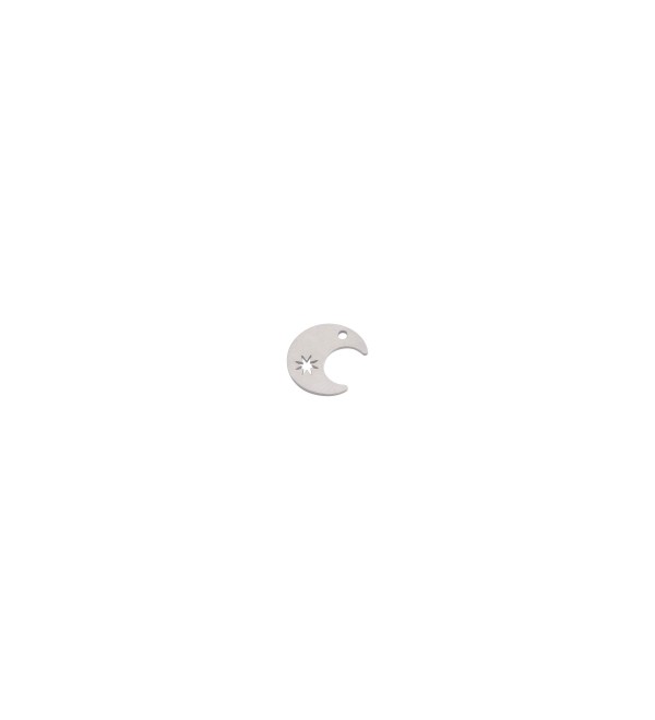 Stainless Steel Tiny Moon and Star Charm, Steel Crescent Moon Charm, Jewelry Making Supplies, Laser Cut Earring Charms STL-4048