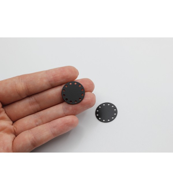 Black Plated Round Disc Connector Charm, Round Earring Link, Sun Connector, Steel Earring Findings, Jewelry Making Supplies P-1206