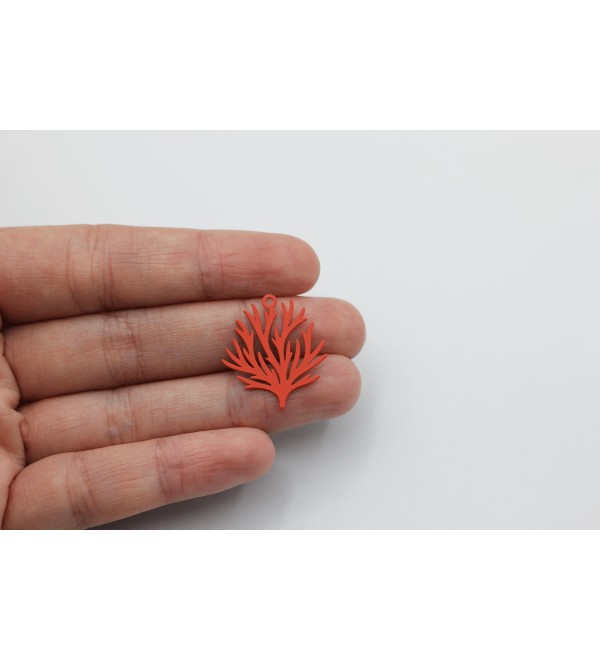 Coated Steel Coral Branch Charm, Coral Reef Charm, Tree Charms, Stainless Steel Earring Charms, Jewelry Making Supplies P-2059