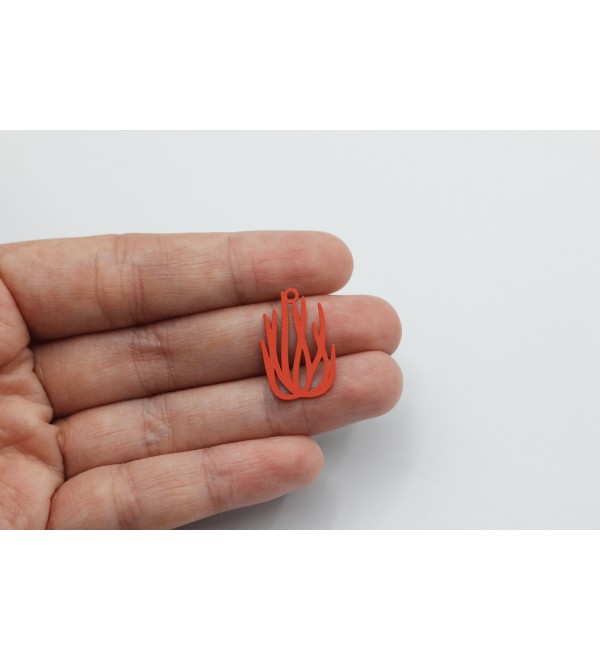 Coral Charm, Steel Geometric Leaf Branch Charm, Seaweed Charm, Laser Cut Earring Charms, Jewelry Making Supplies P-2060