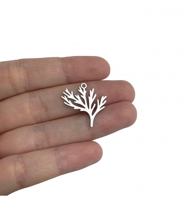 Stainless Steel Leaf Charm, Laser Cut Leaf Pendant, Coral Branch Charm, Plant Charms, Laser Cut Metal Supplies Jewelry Findings STL-4066