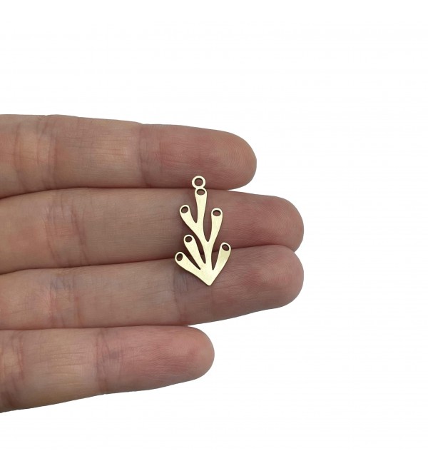 Raw Brass Coral Charm, Coral Branch Charm, Brass Earring Connectors, Leaf Earring Charms, DIY Jewelry Making Supplies RW-2067