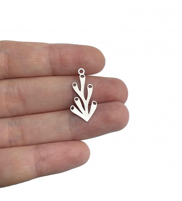 Stainless Steel Coral Charm, Coral Branch Charm, Steel Earring Connectors, Leaf Earring Charms, DIY Jewelry Making Supplies STL-4067