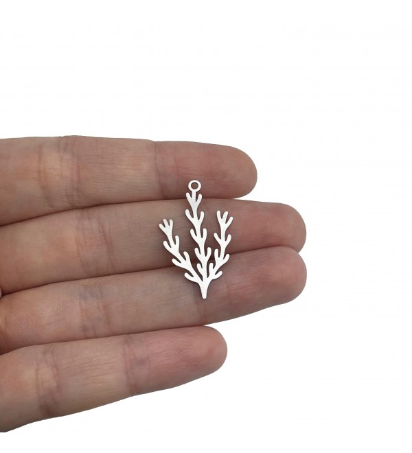 Stainless Steel Branch Earring Charm, Leaf Pendant Charm, Laser Cut Earring Findings, Steel Jewelry Making Supplies STL-4062