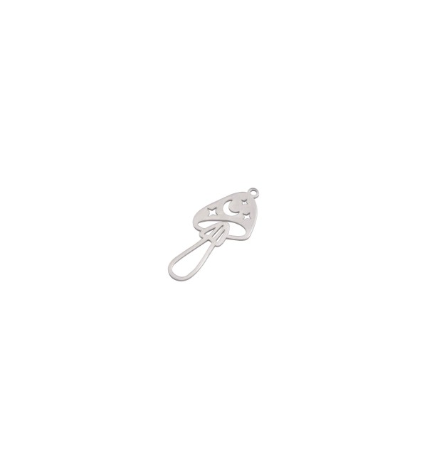 Stainless Steel Mushroom Earring Charm, Crescent Star Hollow Earring, Laser Cut Jewelry Making Supplies, 14x30x0.80mm STL-4111