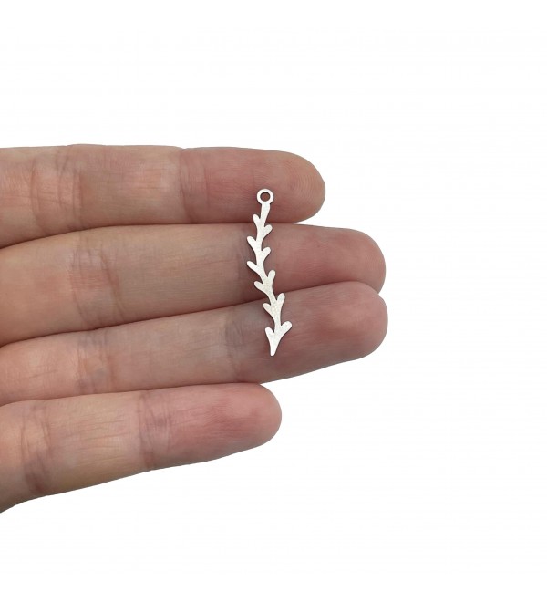 Steel Leaf Charm, Stainless Steel Coral Branch Charm, Laser Cut Jewelry Making Supplies, Metal Earring Charms Findings STL-4065