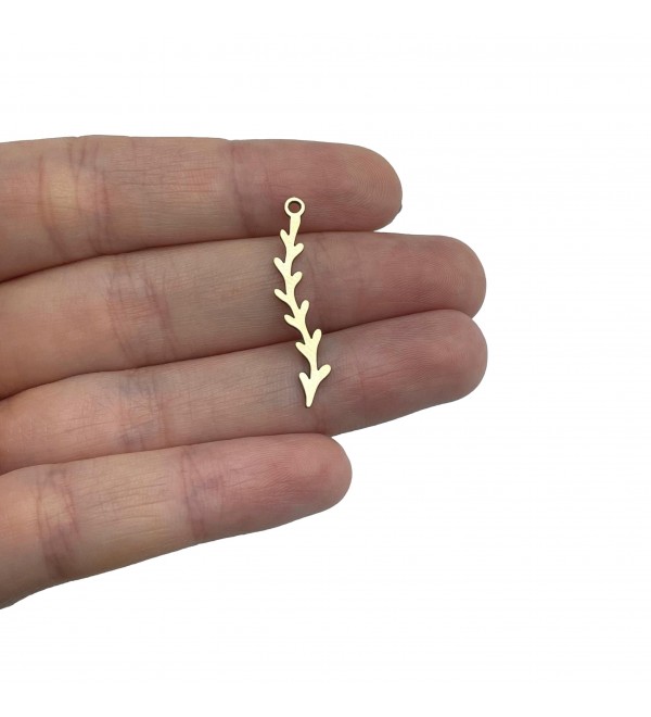 Brass Leaf Charm, Raw Brass Coral Branch Charm, Laser Cut Jewelry Making Supplies, Brass Earring Charms Findings RW-2065