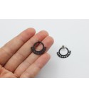 1 Pair Black Plated Earring Studs, Steel Circle Studs, Geometric Earring Studs, Earring Posts, Steel Connector Studs Findings P-1460