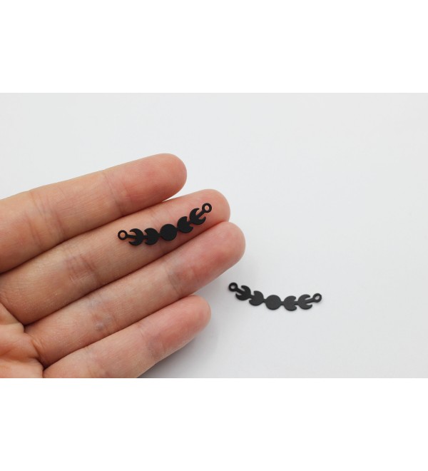 Black Moon Phases Charm, Stainless Steel Moon Earring Charms, DIY Necklace Charms, Laser Cut Jewelry Making Supplies P-2027